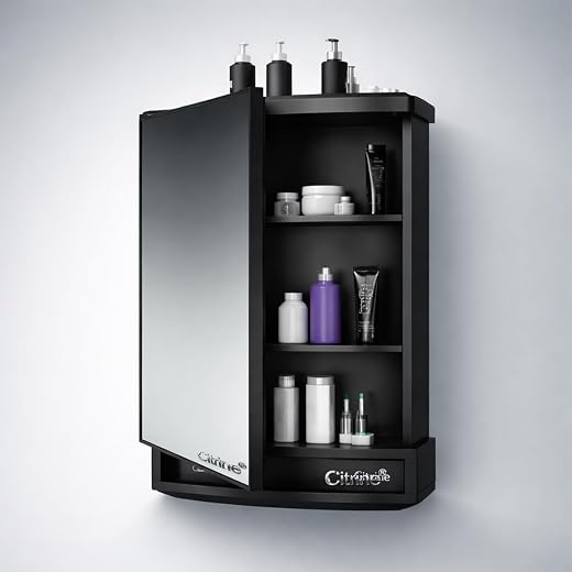 Citrine Premium Bathroom Mirror Cabinet | Wall Mounted Storage Organizer with Mirror Door | Multi-Shelf Bathroom Cabinet |...