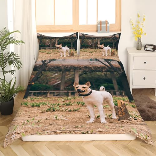 Linge de lit imprimé Jack Russell pour chambre de passionné d'animaux - 3