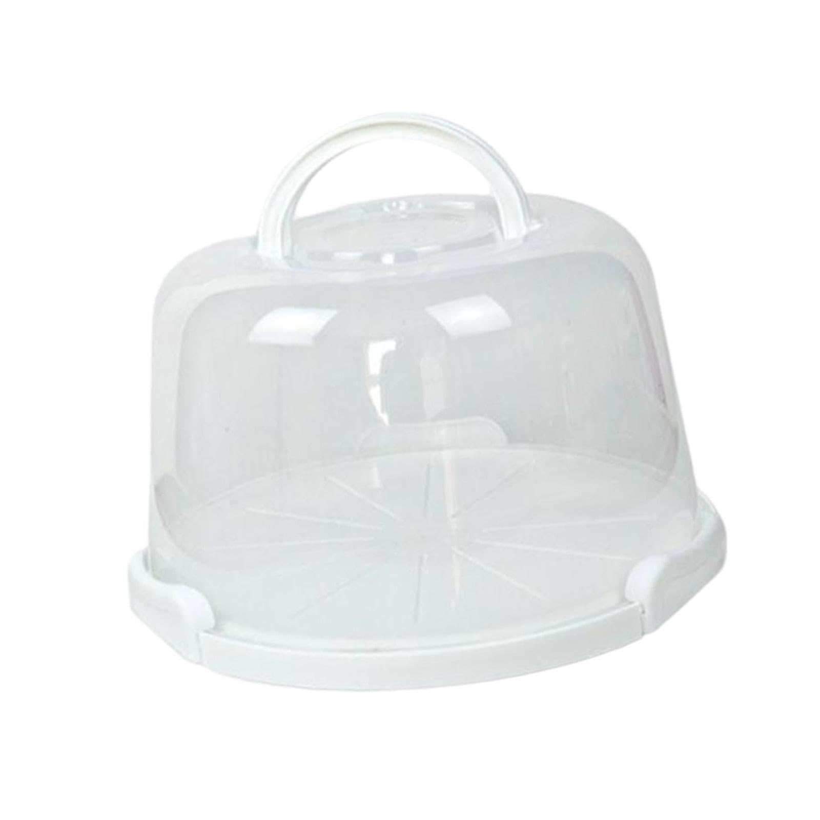 PIXZCSA Portable Cake Carrier Dustproof Lid and Firm for Buckle Storing and Transporting Desserts On Go Convenient Quick to Cupcake Muffin Tart Cookie Keeper, 6 inch