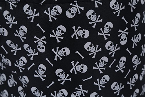 E-FirstFeeling Halloween Bags Trick or Treat Bags Halloween Basket Candy Gift Bucket Tote Bag - Black Skull - Thumbnail 4