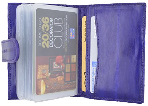 MARSHAL 100% Genuine Eel Skin Credit Card Case with Id Window