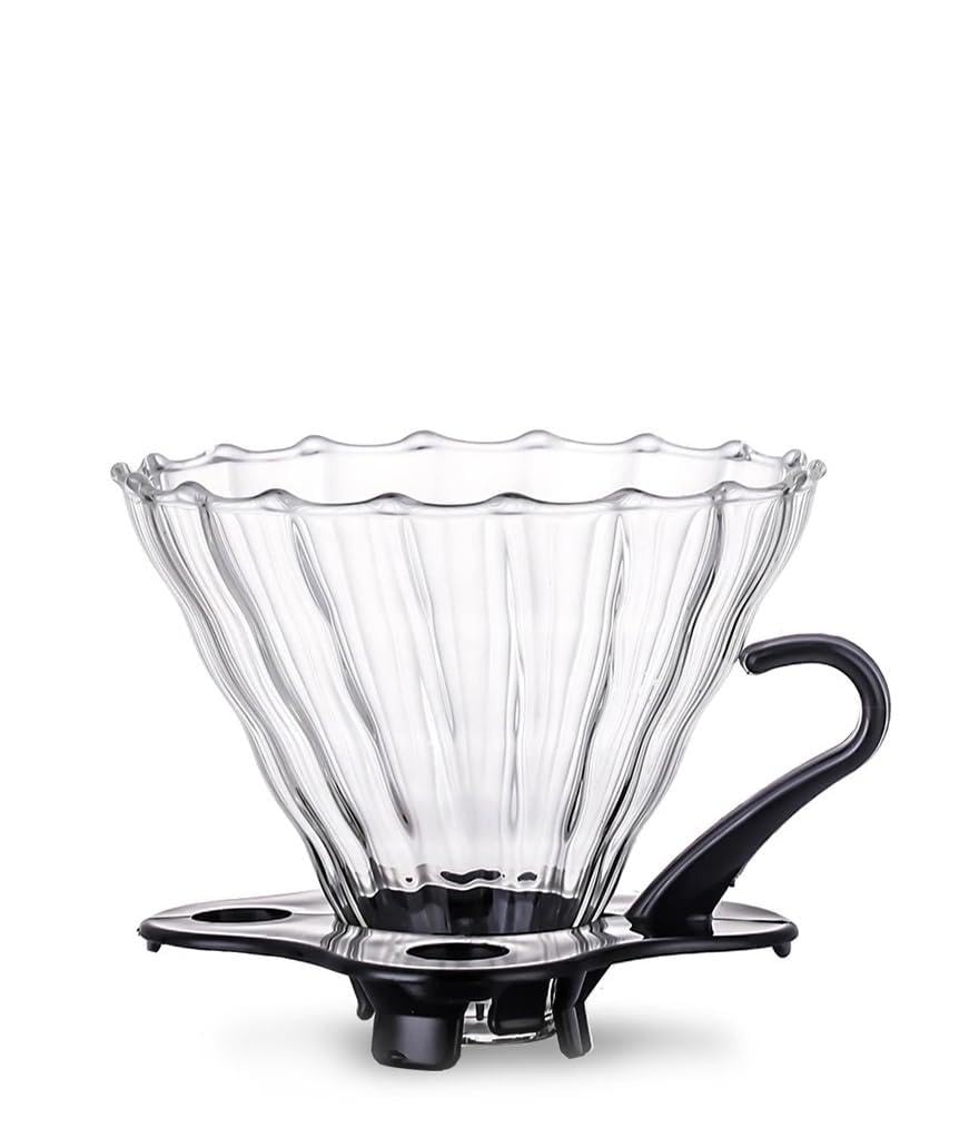 Brewalsa Coffee Glass Dripper 01 & 02 Size – Pour Over Coffee Maker Cone, Heat Resistant Manual Brewer