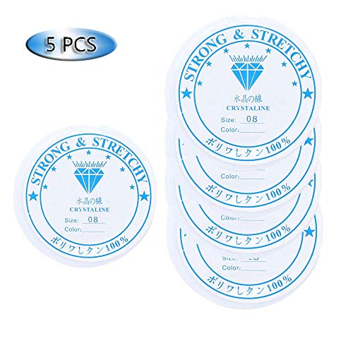 5 X 0.8 mm Diameter Beading Elastic String Line Stretchy Bracelet String Crystal String Bead Cord for Bracelet, Beading and Jewelry Making