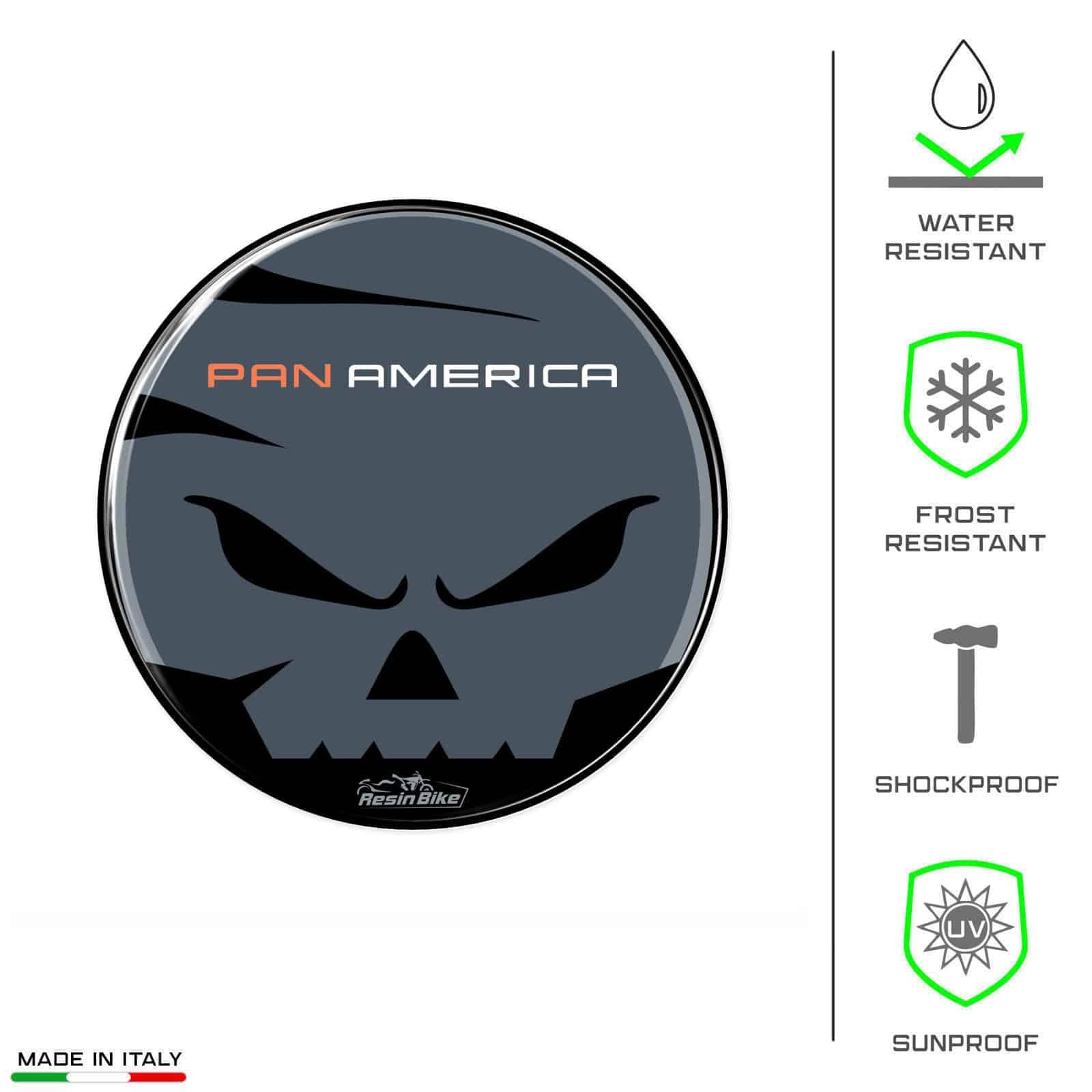 Resin Bike Naklejki Moto kompatybilne z Harley Davidson Pan America 1250 2020-2026. Chronią Obszar skrzyni korbowej wariatora przed uderzeniami i zadrapaniami. Naklejki żywiczne z efektem 3D