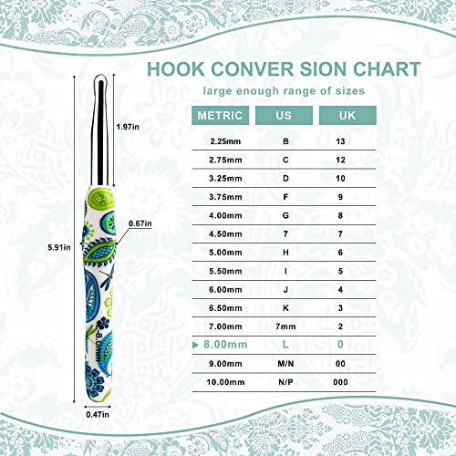 Image of 8mm Looen Crochet Hook, Ergonomic Handle for Arthritic Hands, Soft Rubber Grip Extra Long Knitting Needles for Crochet Beginners, Knitting Enthusiasts (8mm)