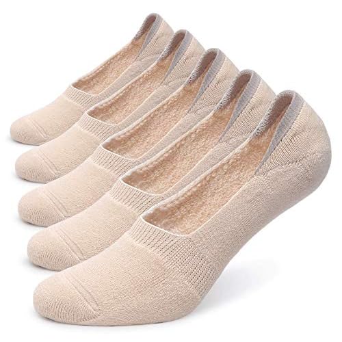 Pareberry Womens Thick Cotton No-Show Boat Socks (5/10 Pack)