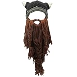 Creative Barbarian Knit Beard Hat Funny Knit Cap Wig Beanie Hats Beard Facemask