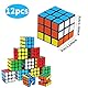 Zauberwürfel Set, 12 Stück Zauberwürfel Mini Rubiks Cube 3x3 cm Magic Cube, Gehirntraining Spielzeug Flexible Hände trainieren für Kinder Mädchen Jungen