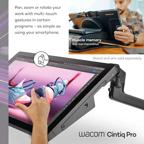 Image of Wacom Cintiq Pro 17 Drawing Tablet with Screen, 17.3 inch Ultra HD 4K. 10-bit 120Hz Touchscreen Display Graphic Arts Tablet with Pro Pen 3, for Windows PC, Mac, Linux