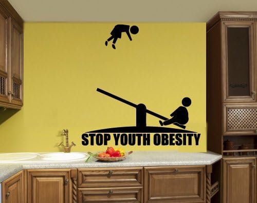 Stop Youth la obesidad divertida Señal de positivo simbol Mural de pared vinilo calcomanía decorativo z856