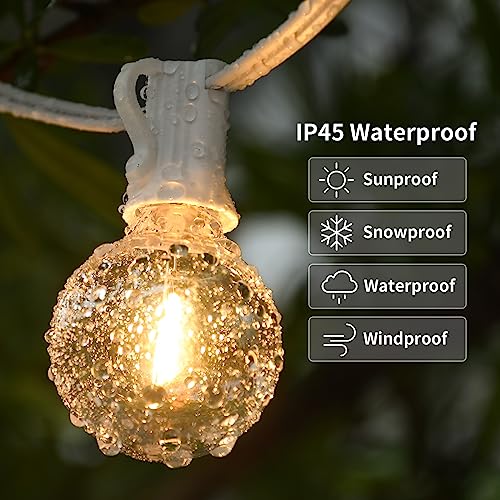 100ft-2-Pack-Outdoor-String-LightsDimmable-G40-LED-String-Lights-with-52-Shatterproof-Clear-Bulbs-UL-Approval-Waterproof-Globe-1W-2700K-Outdoor-Lighting-for-Backyard-Porch-Cafe-Party-Wedding-Garden 100ft 2 Pack Outdoor String LightsDimmable G40 LED String Lights with 52 Shatterproof Clear Bulbs UL Approval Waterproof Globe 1W 2700K Outdoor Lighting for Backyard Porch Cafe Party Wedding Garden