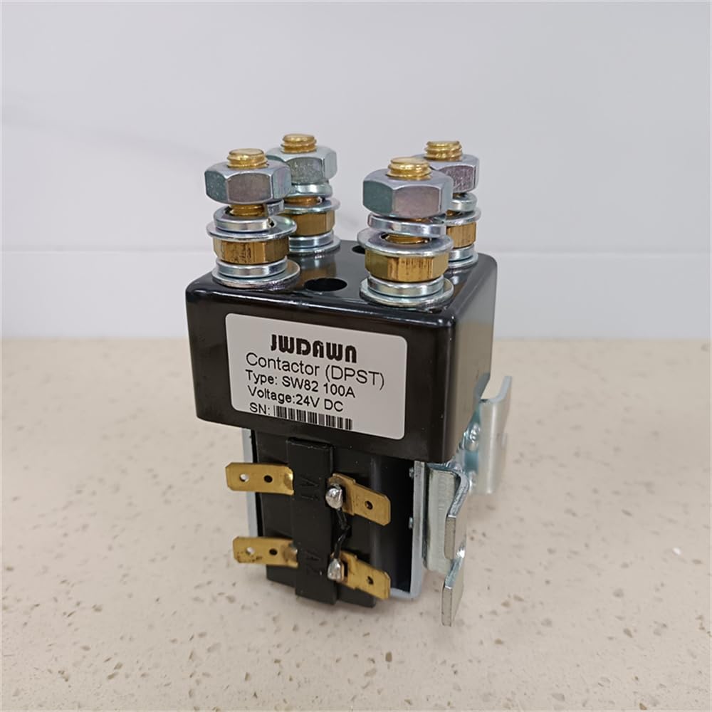 JWDAWN Doppelpol-Schließschütz SW82 – 24V, 100A Magnetrelais Für Elektrokarren & Industrie-LKW | Ersatz Für Albright SW82