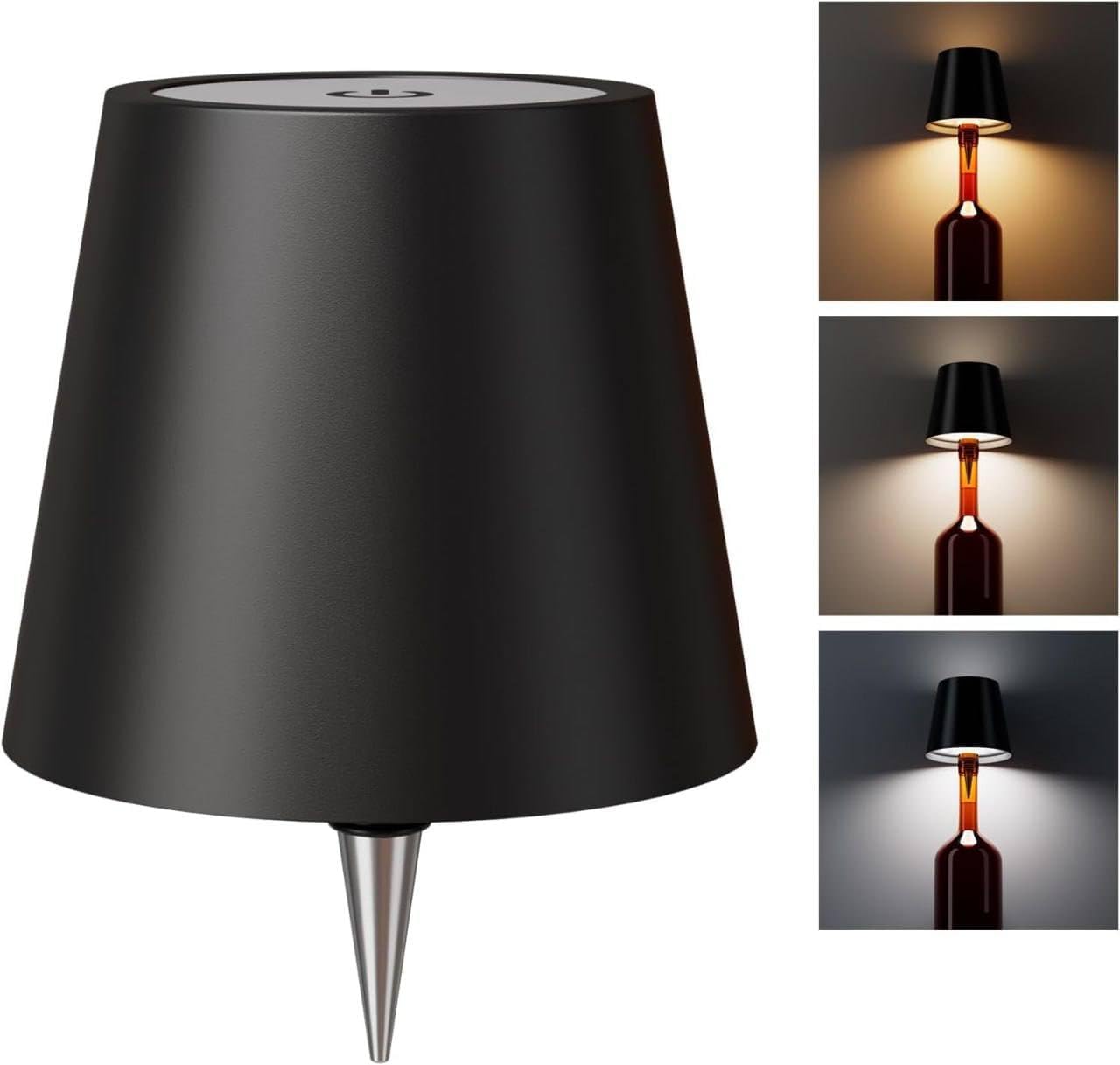Wine Bottle Lamp LED Bottle Light, Rechargeable Touch Control Table Lamp with Dimmable Brightness, Portable Decorative Night Light for Home, Restaurant, Café, Bar, Bedroom and Outdoor Use-image-48