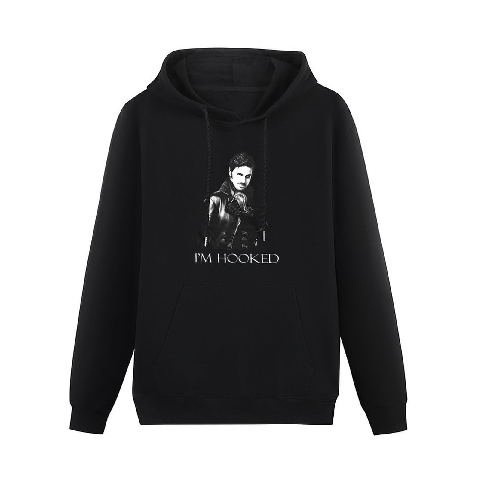 TANYOUPIN Once Upon A Time I'M Hooked Captain Hook Juniors Hoodies Printed Sweatshirt Graphic Mens Pullover Hooded Black M