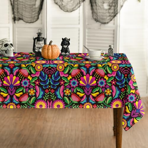 Horaldaily Mexico Tablecloth Dia De Los Muertos 60x84 Inch Rectangular