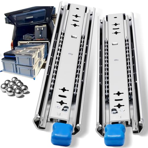 CXHIIA Heavy Duty Locking Drawer Slides 264 lb Load Capacity Full Extension Ball Bearing 12 14 16 18 20 22 24 26 28 30 32 34 36 38 40 Inch Side Mount Rails with Lock Industrial Tool Box Runner 1 Pair
