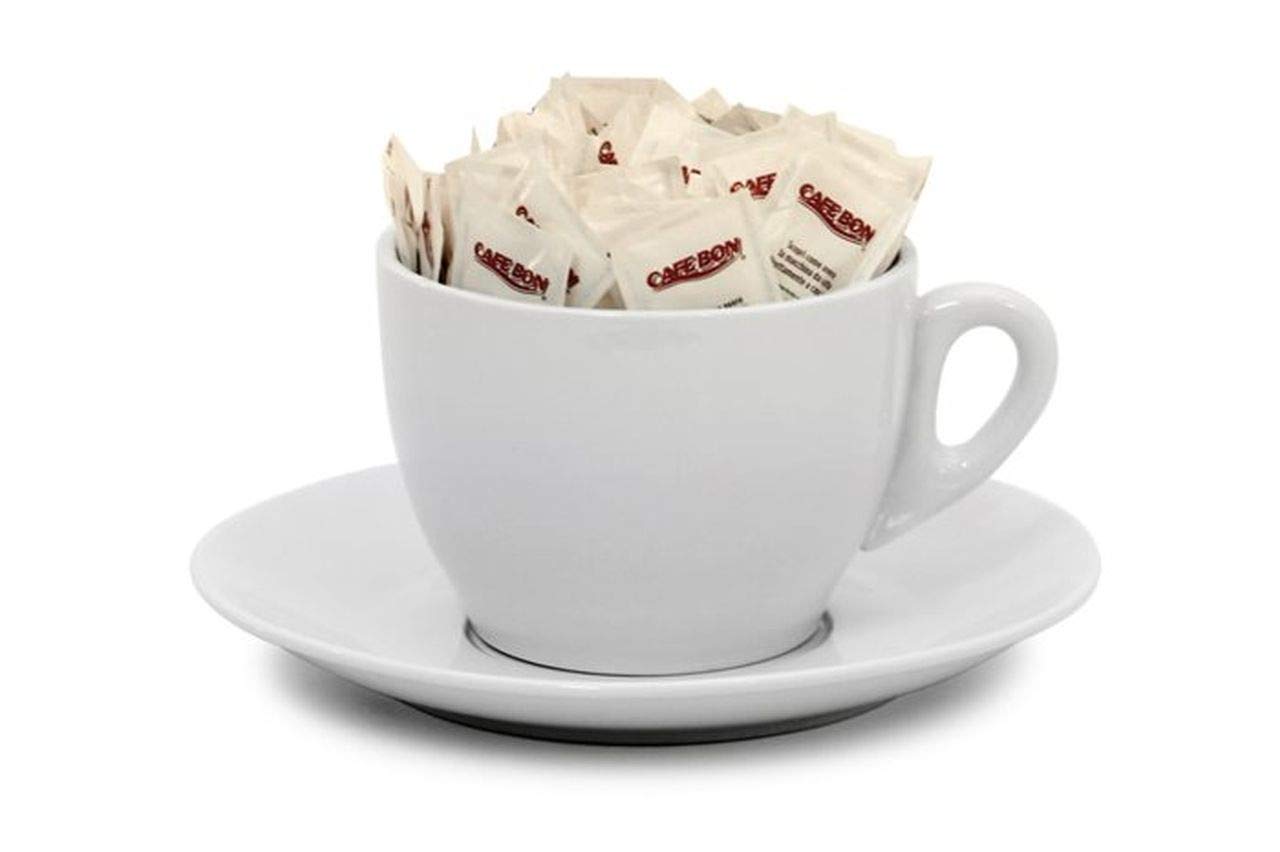 SWEET HOME Tazza Grande con Piatto in Porcellana Bianca, Porta Bustine da Zucchero, Lt 1,5 cod.BR01961LU cm 25,5 Altezza cm 12,5