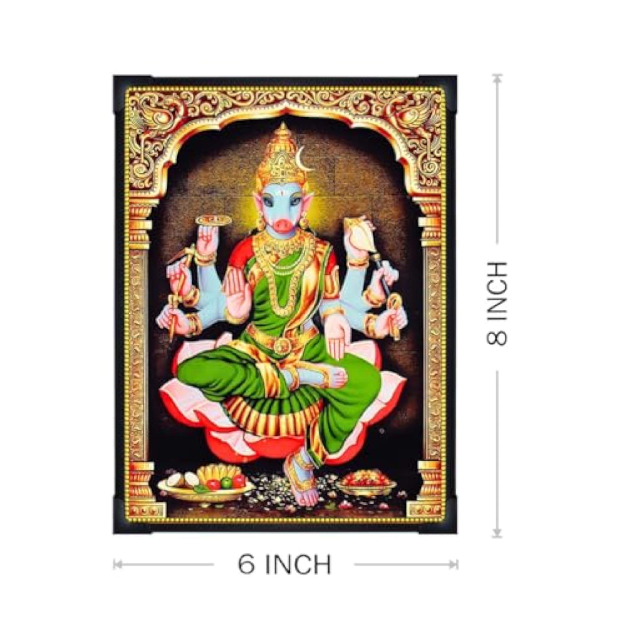 Varahi Devi Photo Frame with Wall Hanger - Small Size (6 x 8 Inch)