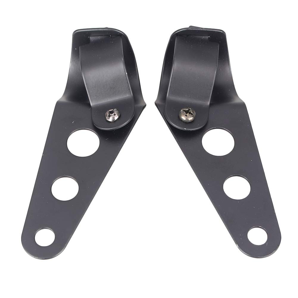 CNxinn10 Headlight Lamp Duty Clamp Bracket Mounting Ear Black Steel for HONDA for Kawasaki for Suzuki for Yamaha for Ducati with 31mm-43mm Fork Tubes Motorbike