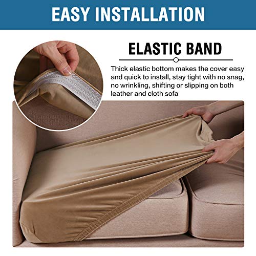 H.Versailtex PART-HVYHRSEATCOVER-3LUGGAGE Velvet Stretch Couch Cushion Cover Plush Cushion Slipcover thumb #3