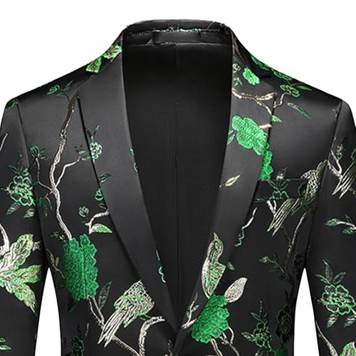 Men's Stylish Slim Blazers Floral Print Business Casual Versatile Suit Jacket Office Banquet Plus Size Sport Coat2