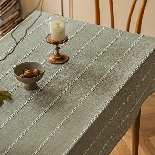 Zobesta Linen Table Cloth Cotton Tablecloth Square Tablecloth Green, Heavy Duty Washable Farmhouse Soft Boho Tablecloth For Kitchen Dinning Party (Sage Green, 53 X 53 Inch) #TOP1