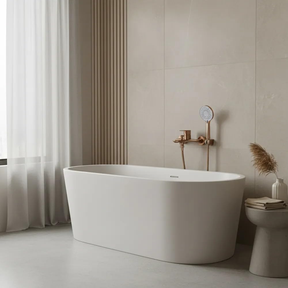 Rea - Bateria Wannowa Łazienkowa Drop, Mosiądz, Głowica Ceramiczna