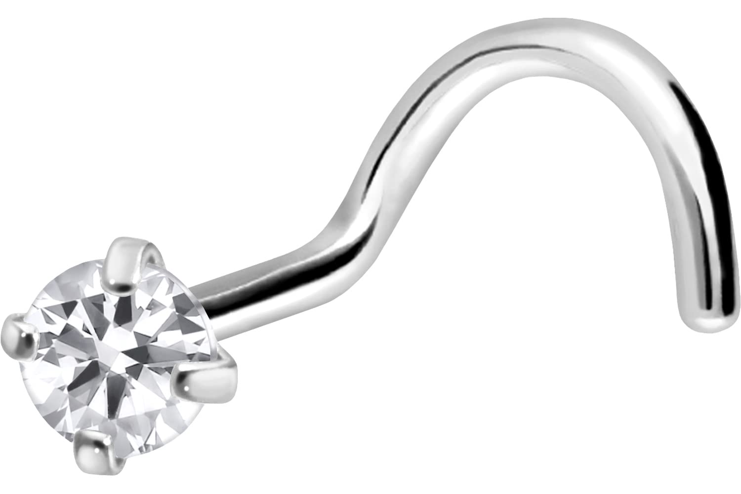 PIERCINGLINEPiercing de nariz en espiral de titanio, cristal engarzado, color a elegir