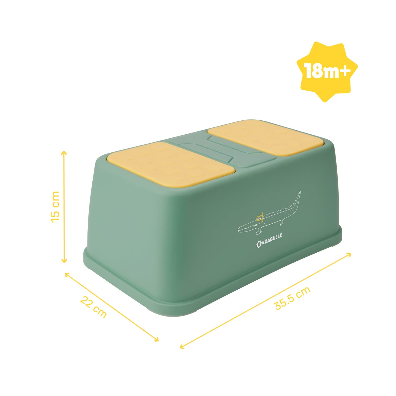 Badabulle Marchepied antidérapant, réhausse de 15 cm, 4 pieds antidérapants et 2 grandes zones antidérapantes sur le dessus, Jusqu'à 60kg