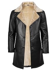 Turlock Beige - Black Leather Coat