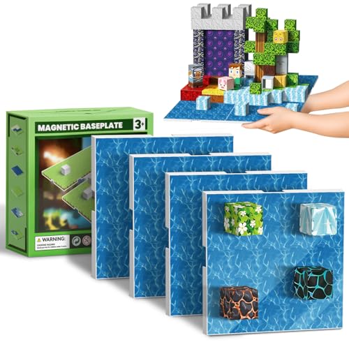 Image of Magnetic Blocks Baseplate for Minecraft Magnet Blocks, 4PCS, Ocean