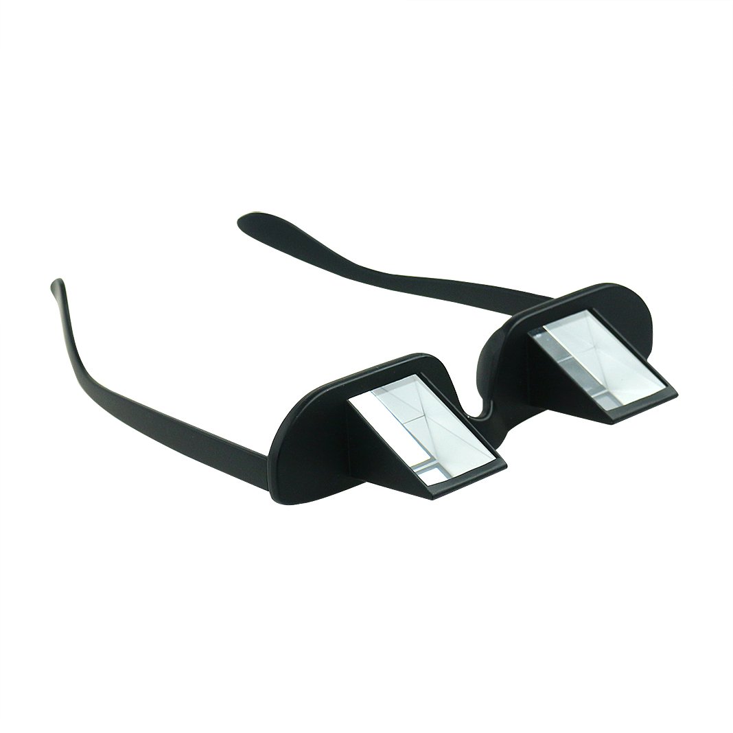 Lazy Readers Lazy Glasses Horizontal Glasses Relax Glasses in Black Non-Magnetic Creative 90 Degree Angle Bed Prism Spectacles Glasses Read in Bed While Lying Flat (Overall width: about 150mm, Frame height: 30mm, Bridge: 18mm,Temple length : about 145mm)