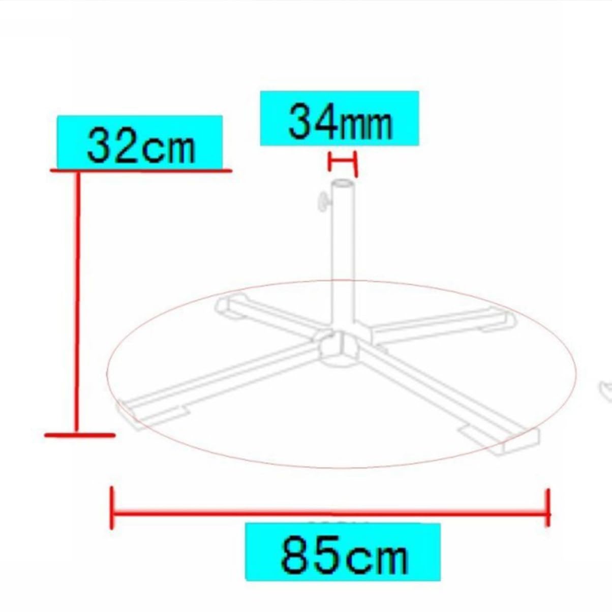 Sosoport Base Portaombrelli Pieghevole in Ferro Resistente per Ombrelloni da Spiaggia e Giardino, Ancoraggio Portatile Vite Regolabile per Aste 2-3,2 Cm, per Esterno e Spiaggia