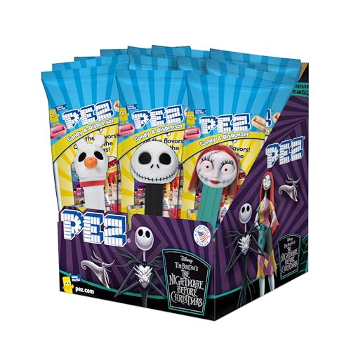 Image of Disney The Nightmare Before Christmas PEZ Party Pack, 12 count assorted characters, each individually wrapped with two candy refills