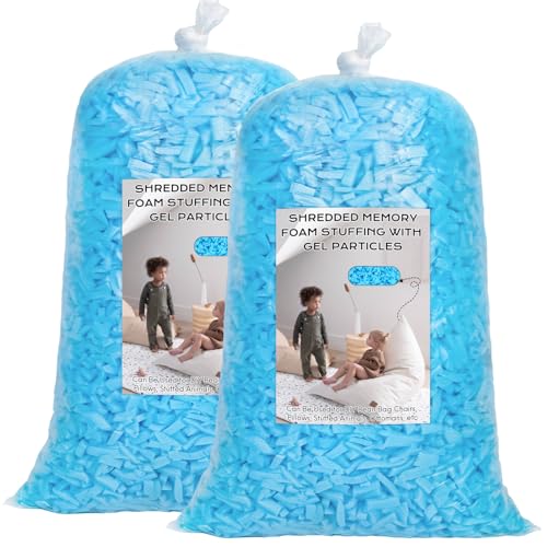 Garifon Bean Bag Filler, 10lbs Shredded Memory Foam Filling, Bean Bag Chair Filling Stuffing, Bean Bag Refill Insert, Punching Bag Filler, Pillow Filler Stuffing for Stuffed Animals/Couch/Dog Bed/Coop