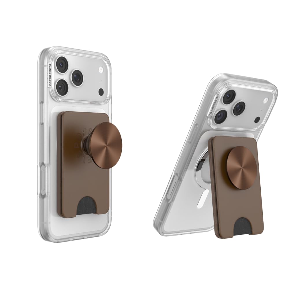 PopSockets Kick-Out Wallet for MagSafe, Kickstand- Cocoa Radial