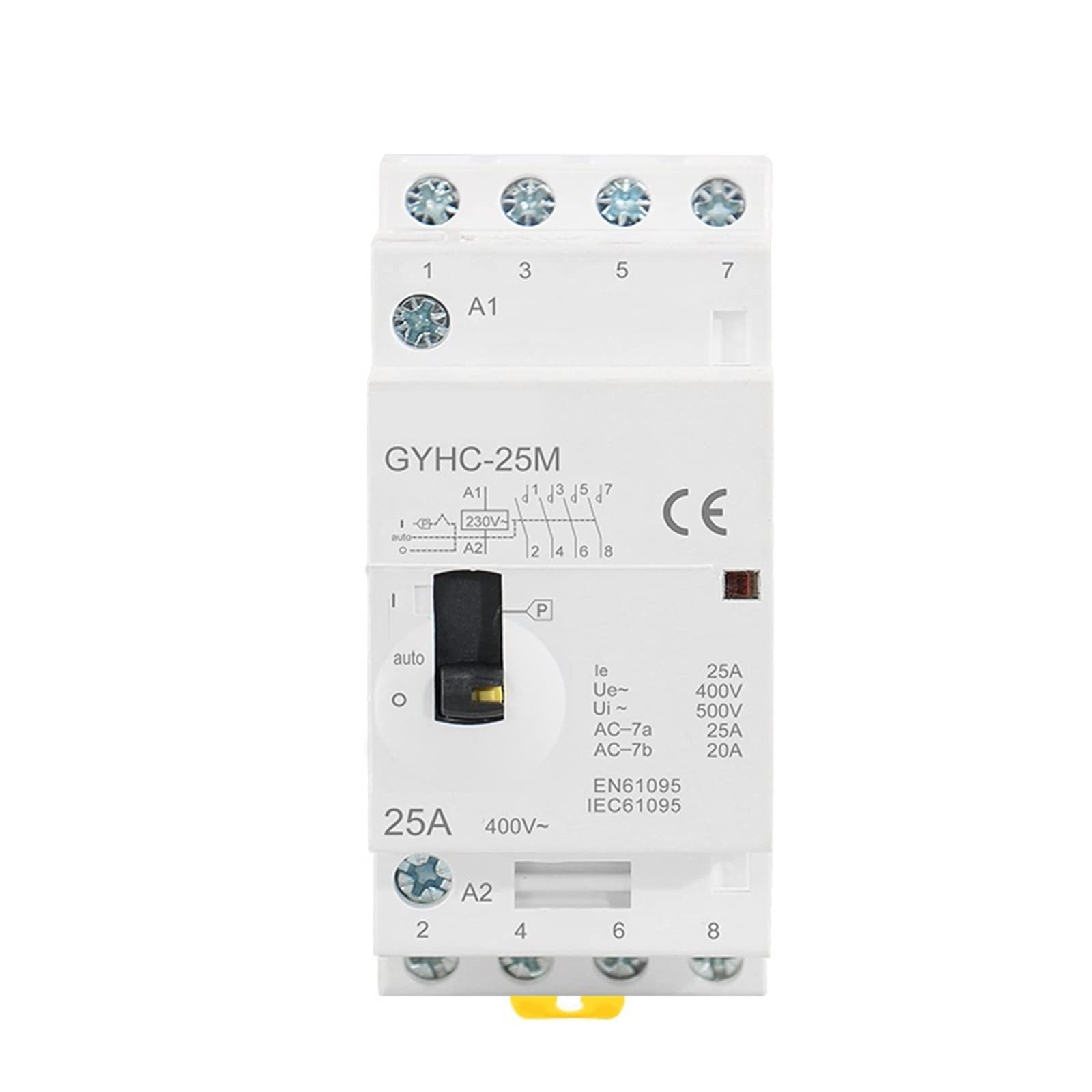 4P 25A 4NO o 2NO2NC 220V/230V 50/60HZ Contactor modular de CA for el hogar en riel 1 piezas(4P 25A 4NO 220V)