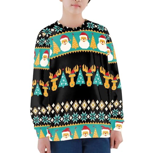 Modysero Novelty Pattern Regular Comfy Soft Christmas Sweatshirt for Kids Fall Winter Long Sleeve Hoodies Pullover Tops2