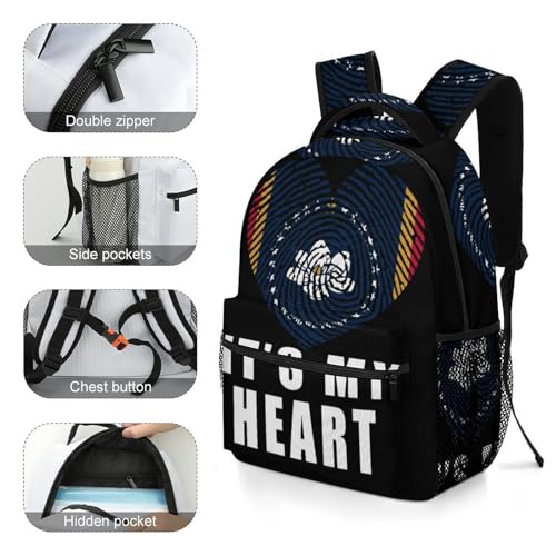 Mississippi Is My Heart Unisex Backpack Casual Daypacks Lightweight Shoulders Bag for Camping Hiking Travel4