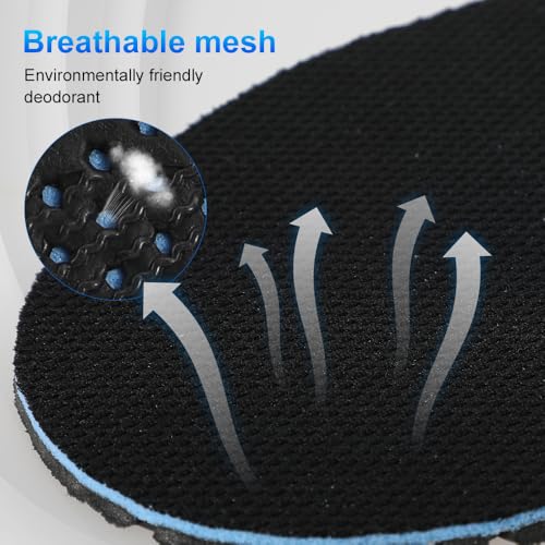Image of XINIFOOT 3 Pairs Elastic Shock Absorbing Shoe Insoles Breathable Honeycomb Sneaker Inserts Sports Shoe Insole Replacement Insoles for Men (Black)