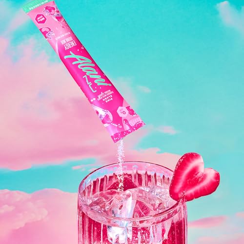 Image of Alani Nu PINK SLUSH Energy Sticks, Energy Drink Powder, 200mg Caffeine, Pre Workout Performance with Antioxidants, On-The-Go Drink Mix, Biotin, B Vitamins, Zero Sugar, 5-10 Calories, 10 Pack