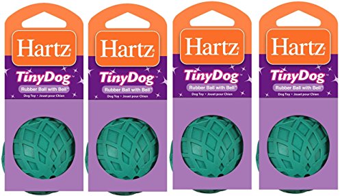 Hartz Rubber Ball with Bell for Tiny Dogs 1 Count (Assorted Colors)