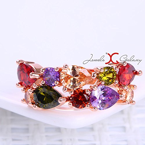 18K Rose Plated CZ Pendant & Ring Set For Women