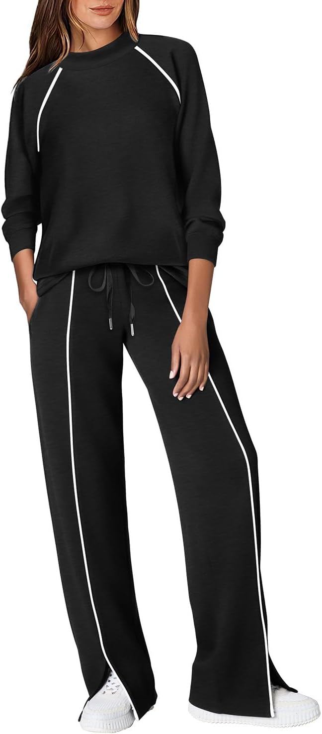 WIHOLL Lounge Sets for Women 2 Piece Fall Outfits 2025 Wide Leg Pant Matching Sets Womens Clothing WIHOLL Lounge Sets for Women 2 Piece Fall Outfits 2025 Wide Leg Pant Matching Sets Womens Clothing