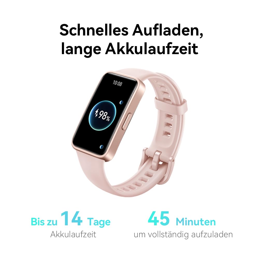 HUAWEI Band 8 Smartwatch, Ultraflaches Design, Schlaf-Tracking, 2 Wochen Akkulaufzeit,Gesundheits- und Fitness-Tracker, Kompatibel mit Android & iOS, Sakura Pink