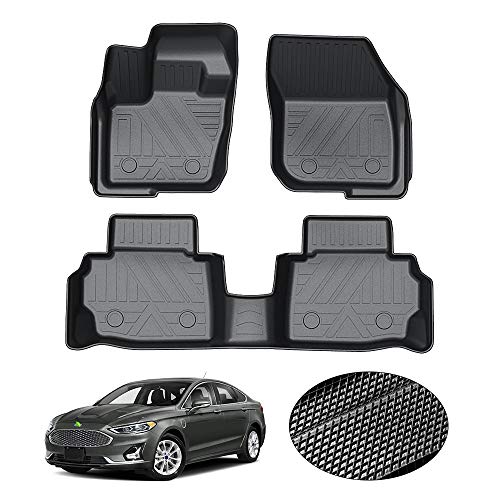 KUST Floor Mats for 2013-2020 Ford Fusion/Lincoln MKZ All Weather Protection 2 Row Floor Liners Set Black Non-Slip