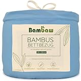 QUALITATIV HOCHWERTIGES MATERIAL: Der hellblaue Bett Bezug ist Teil von Bambaws Bettwäsche Serie, besteht zu 100% aus Bambusfasern und misst 135 x 200 cm. Kombinieren Sie den Bezug zusammen mit unseren Kissenbezügen und Spannbettlaken, und profitieren Sie von unserem Rabatt.