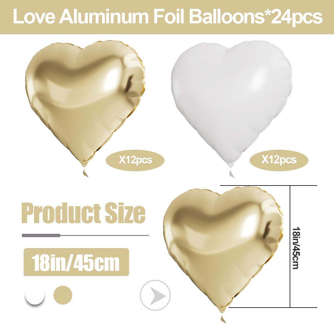 Folieballonnen hart blauw zilver, 24 stuks voor Valentijnsdag, bruiloft en decoratie verjaardagsfeest