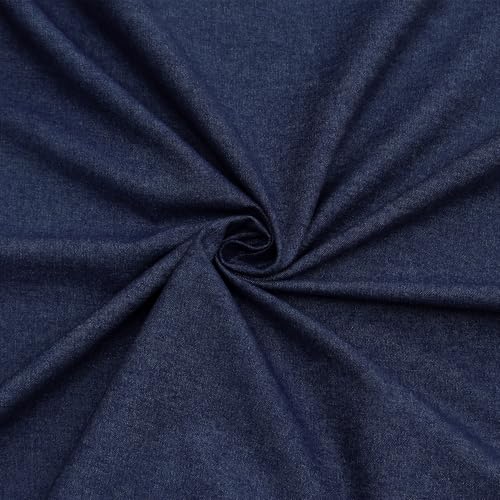 Image of BIGREAMS Unstitched Yarn Dyed Pure Cotton Denim Shirt Fabric - 58 inch Wide