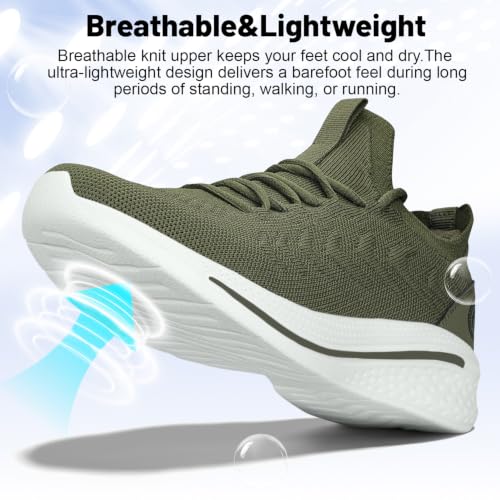 Image of Pujcs Womens Walking Running Shoes Slip-on Breathable Mesh Tennis Sneakers | Lightweight Non-Slip Shoes-Cushioned Athletic Sneakers for Gym Hiking Workout Casual Work